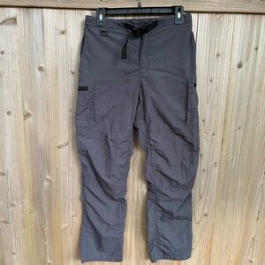 Women’s Gray Hiking Outdoor Cargo Elastic Waist Pants Size S Zipper